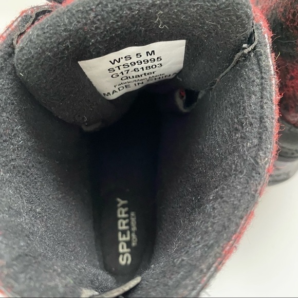 Sperry Top Sider Saltwater Duck Boots Back Zip Plaid Women's Size 5 M - Picture 5 of 9